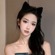 Xinghengmeng cat ear headband cute headband female Christmas plush Japanese headwear cat girlfriend anchor Lolita couple black plush cat ear headband