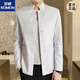 
ROMON Zhongshan suit men's spring and autumn jacket young slim casual thin small suit Chinese stand collar clothes Navy blue XL
