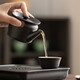 
BEYZK small tea plate, two people, Kung Fu small tea set, simple and modern home use SN3886, black pottery lifting beam, two cups, imitation black gold small long plate