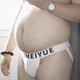 男士内裤双丁裤性感低腰镂空露臀丁字裤gay男同胖熊受大码新款 白色 XXL 建议85-100公斤