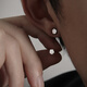 Xili Tongbody S925 Silver Stud Men's Trendy Single Pair Men's Fashion Korean Style Student Brother Birthday Gift for Boys Black Model Single Earring