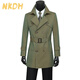 NKDH luxury brand reflective windbreaker men's spring and autumn new slim fit handsome fashionable mid-length jacket Black XL 180/92A: