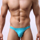 Sexy underwear men's sexy underwear men's underwear thong ice silk low-waist men's swimming trunks L light blue