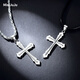 Miss JuJu men's platinum pendant trendy men's flame cross pt950 platinum pendant glossy car flower personalized pendant for women car flower version 8.9-9.1g+ with black leather rope