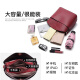 Crocodile shirt CROCODILE women's casual shoulder crossbody bag Chinese Valentine's Day gift simple fashion bucket bag wide shoulder strap women's bag 12921358-18 wine red