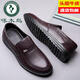 Chaussures en cuir de pics pour hommes Chaussures en cuir authentique Nouveau style Forme Forme Spring and Automne Business Business Business Casual Anti-slip Anti-Slip Moyen-d'âge et personnes âgées Chaussures de papa noir 7029 Modèle à quatre saisons 42 Taille de chaussure en cuir standard