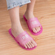 Muxishi plastic slippers bathroom bath home couple crystal jelly slippers indoor men and women leak 1105-black 45 (standard size)