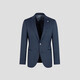 
Blue Leopard (LAMPO) [Silk-wool two-color] Business suit Men's mid-blue slim light formal wear wedding dress suit top jacket Suit (middle blue) 48 (175/96) R