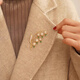 Yin Muxi lily of the valley flower retro small fragrance style high-end women's brooch temperament fur coat suit corsage niche birthday gift for women XZ0553 lily of the valley flower brooch
