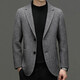 
DK high-end men's herringbone wool suit men's winter double-sided wool suit jacket short large size wool coat gray XL (180)