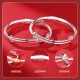 Yinyifang Baby Silver Bracelet Baby 9999 Pure Silver Ox Year Silver Jewelry 0-6 Years Old Boys and Girls Hundred Days Silver Bracelet Children's Full Moon Birthday Birthday Gift Golden Bull Baby Pair Bracelet [241g] with Certificate