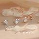 Xiangwan Little Star Silver Earrings Cat's Eye Stone Women's Small, Exquisite and High-Quality Versatile Valentine's Day Gift for Girlfriend and Wife Planet Rose Gold Earrings-A1131B