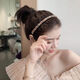 Qijitu headband 2024 new Korean style high-end fabric rhinestone headband fine pressure hairpin hairpin hairpin hidden pink