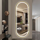 Babuqi Aluminiumlegierung Smart Dressing Spiegel LED Ganzkörperspiegel mit Wandlampenwand hängender Spiegel Hanging Wand Home Schlafzimmer Anpassungsspiegel Single Touch weiße Helligkeitsklingel-Einklappermodell Gold gebürstetem Draht 400*1200mm