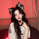 Jianla pure lust style cat ears headband cosplay comic exhibition cat girl three-dimensional animal ears cute plush dress up headband cat ears black and gray headband A27-305