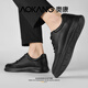Aokang Men's Shoes Winter 2025 New Genuine Leather Fashionable Breathable Casual Shoes Men's Business Commuting Thick Sole Heightening Leather Shoes Men Black 40