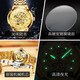 
Olishi's new fully automatic mechanical watch for men's trendy hollow diamond-inlayed fashion men's waterproof watch Valentine's Day gift for boyfriend OLS-9901 men-steel belt gold