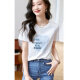 Egger white short-sleeved T-shirt for women 2024 summer new women's fashion casual and comfortable cotton all-match bottoming shirt T-shirt white M recommended within 100 Jin [Jin equals 0.5 kg]