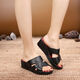 Yunyouli (Yunyouli) Sandalen mittleren Alters für Frauen, die neue Modefischmund-Mund-Hang-Fersen-Sommer-Mutterschuhe tragen, nicht rutschdicke Pantoffeln für Frauen für Frauen im Off-White High Heels (937) 39 (geeignet für Größe 38 Fuß)