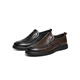 Red Dragonfly Left Month Shoes de cuero 25 Zapatos laterales suaves de primavera zapatos casuales de negocios zapatos para hombres de vaca WTA15051 Negro 41