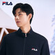 
FILA official men's knitted casual zipper jacket top autumn and winter stand collar business men's commuting jacket Legendary blue-NV XL 180/100A