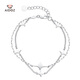 Aido Diamond pt950 platinum double layer bracelet platinum lucky star pendant hand ornament new AB chain body gift for girlfriend, weight 5.7-5.9g, length 16+3cm + free engraving