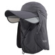 Camper Coutcamp Sun Protection Sombrero Mask Full Mask Mask Mask Facing Gat de pesca UV Postería Sol Protección contra el cuello Al aire libre Mujeres Gris oscuro Ajustable