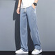 JEEP SPIRIT2024 Summer Tennis Jeans Men's Loose Straight Casual Wide Leg Long Pants Men's Style 1048 Blue M 90-115Jin[Jin equals 0.5 kg]