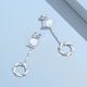 TTMIX platinum earrings for women, fashionable pt950 platinum dancing windmill shiny hoop earrings pendant 5.2-5.4g
