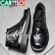 Cartelo Light Luxury High-End Herren-echte Leder Martin Boots Casual Fashion Short Stiefel Runde Zehenmitte schwarzer flacher Sölo-Stiefel Herrenschuh 6629-2 plus Samt, um warm 42 zu halten 42