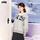 F426 Zhao Lusi and Xu Yan same style national fashion brand autumn loose large logo plaid patch embroidered sweatshirt floral gray M