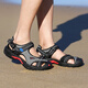 
HUMTTO summer beach sandals outdoor camping trail shoes men's lightweight breathable toe sandals maroon/black 40