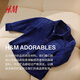 H&M children's clothing boys' T-shirt autumn casual comfortable fashion round neck cotton henley shirt 1233749 navy blue 120 60