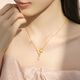 Chow Tai Sang Yellow Rose S925 Necklace Pure Silver Clavicle Chain New High-end Jewelry Birthday Gift for Girls Yellow Rose Necklace