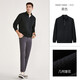 Qian Zhihe (Q ZHIHE) Qian Zhihe men's pullover Henry collar sweatshirt men's autumn new fashion casual knitted bottoming shirt 15658 01C black (zipper) M