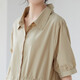 
October mother maternity dress summer new style outer shirt collar short sleeve mid-length dress large size maternity dress apricot color