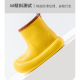 瑜尚臻品可爱雨鞋靴女款日系成人防滑耐磨软底胶鞋外穿时尚户外雨天涉水鞋 姜黄色 单层 （单鞋款）标准码 240mm [适合38-39]