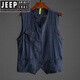 JEEP SPIRITJEEPSPIRIT系工装袖休闲棉麻背心无袖西装马夹坎肩 米白色2023/新/夹克/马甲/男 L 建议110-130斤