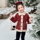 Qiyuxin children's clothing girls velvet jacket winter children's cotton coat 2025 new girl baby warm quilted jacket coat velvet red coat 140 (suitable for height 130-140cm)