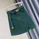 Pierre Cardin Falda corta de falda para mujeres en el otoño Nuevo empacado de cadera corto de cintura alta y anti-exposición A-linewear de mezclilla de mezclilla [calidad] 5012-khaki + corbata s Recomendada 85-95Jin [Jin equivale a 0.5 kg]