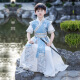 九能2025男童汉服新款夏季儿童中国风王爷古装龙年帅气高端演出服六一 长风短袖 130 适合123-133/26-31KG