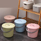 Qianhuinon thickened plastic small bucket with lid small household bucket lifting bucket children's art bucket 10 liters red
