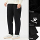 KELME fleece sweatpants men's winter warm loose straight solid color sweatpants casual long pants agate black L