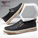 Sieben Wolf Canvas Schuhe Herrenschuhe Ein-Pin-Freizeitschuhe Sommer atmungsaktiven Männer mit niedrigen Top-Schuhen 2186 Schwarz 42 Lederschuhe Größe