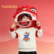 Balabala children's clothing children's sweatshirt girls and boys 2025 spring and autumn loose velvet top color matching trend 208125121203