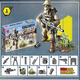 CM military building block simulation special police soldier doll joint movable military figure set model kid assembly toy XJ-9921 World War II soldier 8 dolls + weapons