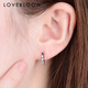 Blooming Love PT950 Platinum Earrings Women's Earrings Circle Earrings Platinum Earrings Porch Earrings Birthday Gift Platinum Earrings Approximately 2.12g Type B
