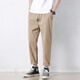Jewish casual pants for men in summer new loose ice silk straight sports nine-point pants for men conical Korean style trendy trousers 9904 deep khaki + 9904 cement grey 4XL