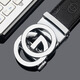 CswnKcsa belt luxury famous men's genuine leather belt round G automatic buckle business casual top layer cowhide belt for boyfriend gun buckle round G pattern ck653 high-end gift box 120cm