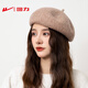 Pull back women's wool beret autumn and winter versatile solid color warm painter's octagonal hat student hat